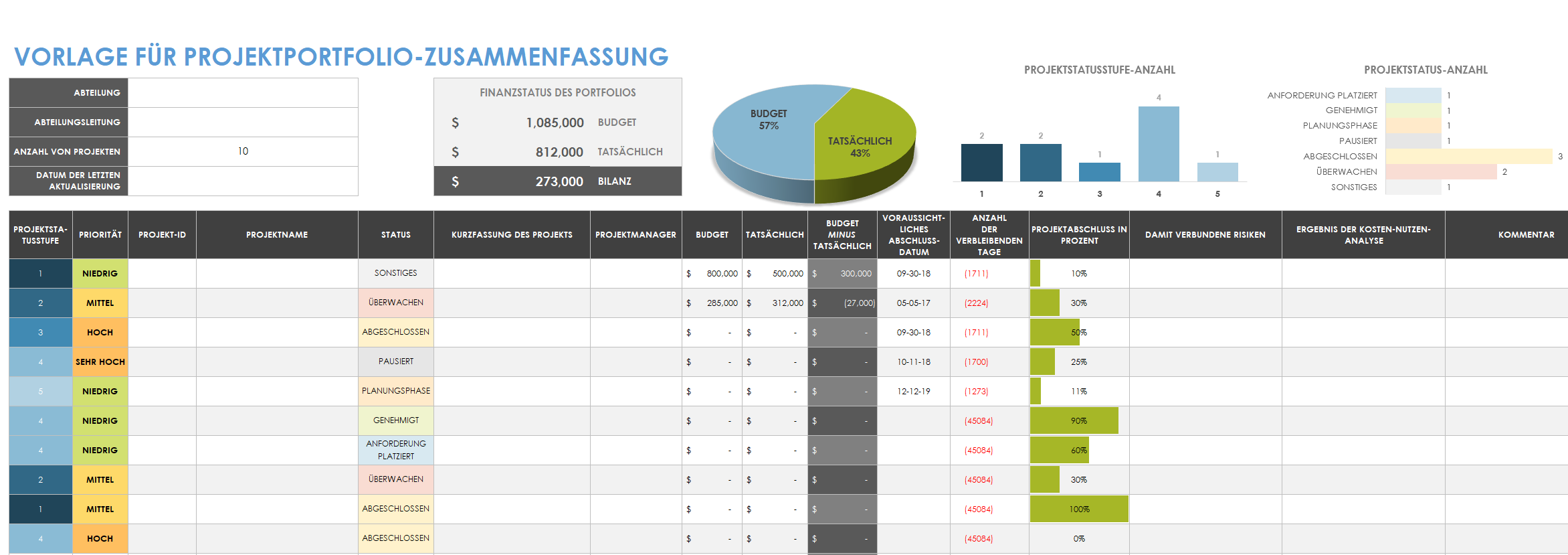 portfolio projektmanagement